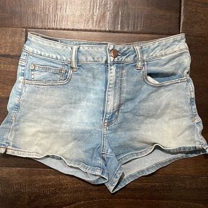 High rise denim shorts